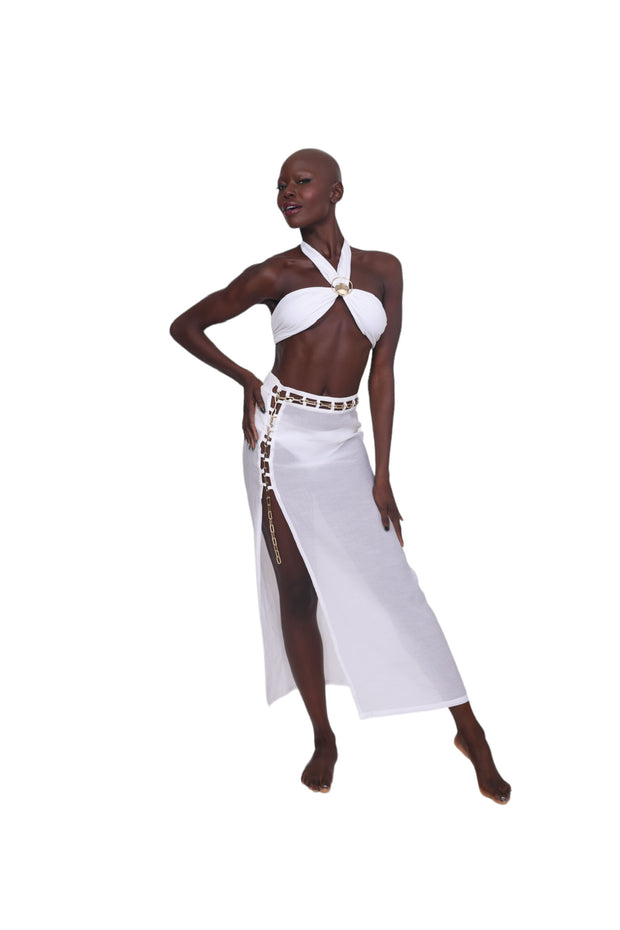 Maritza Beach Skirt - White