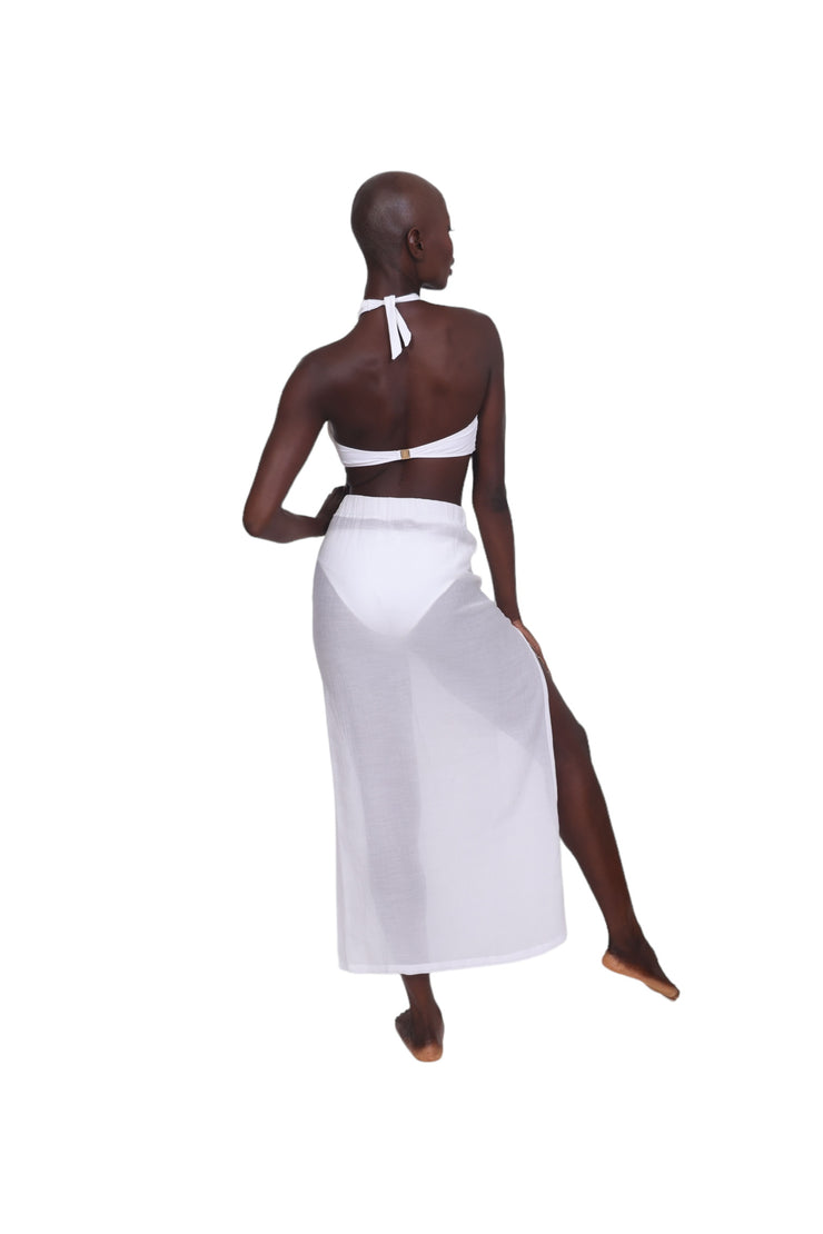 Maritza Beach Skirt - White