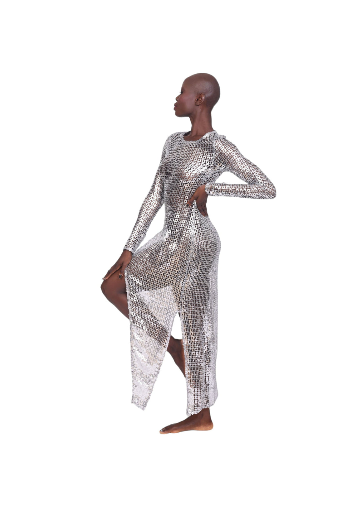 Night Out Sequin Maxi Dress - Silver