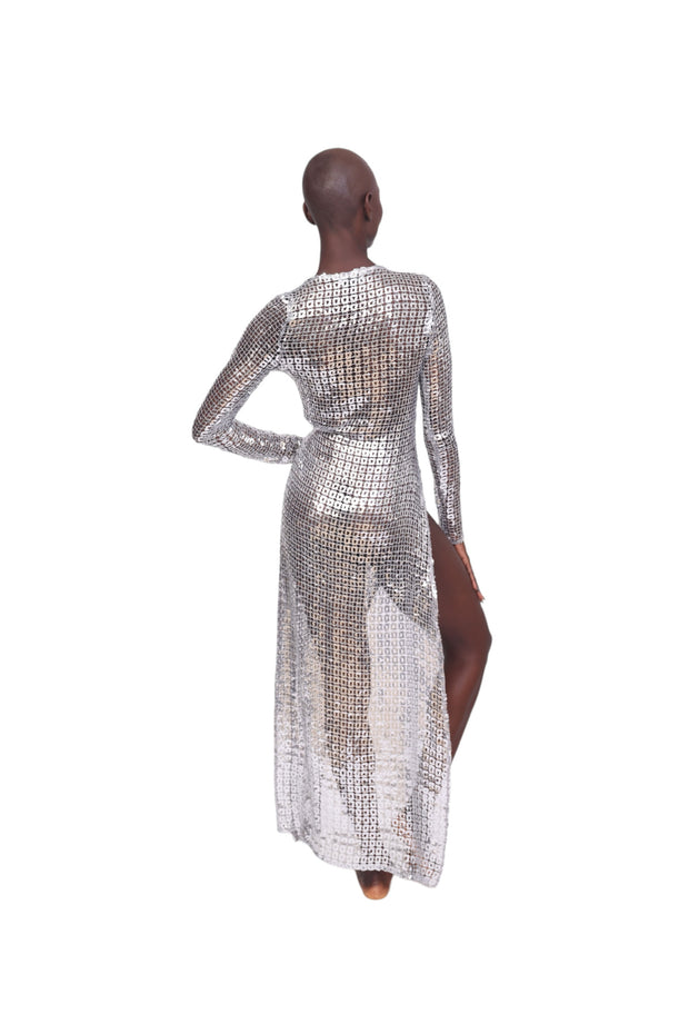 Night Out Sequin Maxi Dress - Silver