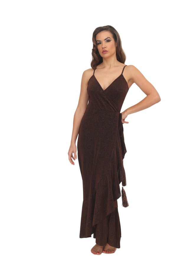 Maglia Donna Wrap Dress - Bronze