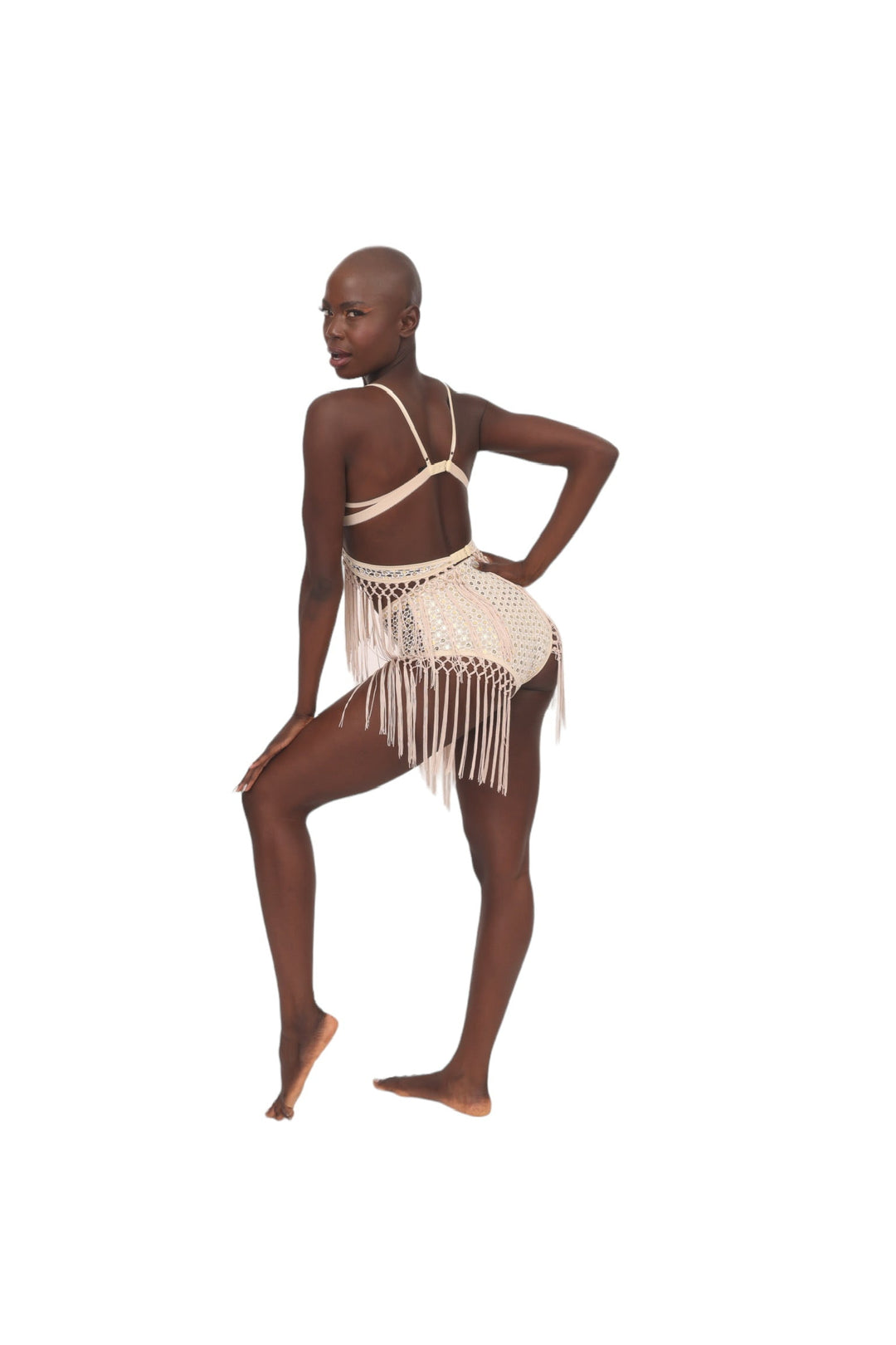 Ivory Crochet &amp; Mirror Fringe Bralette