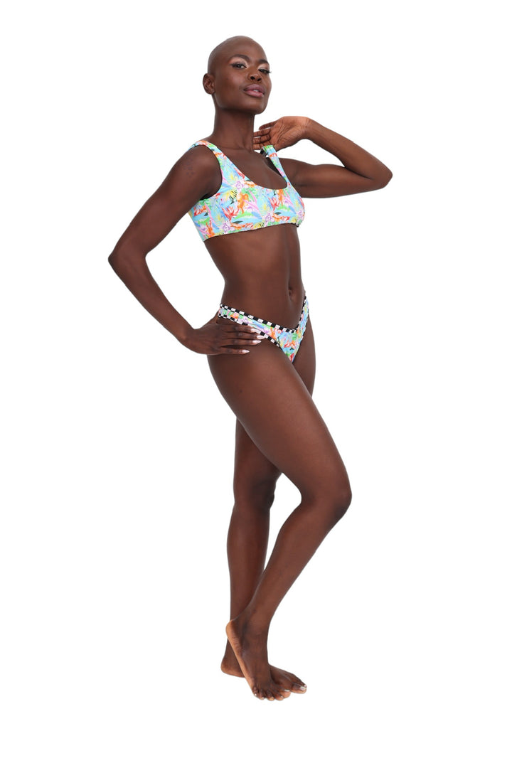 Basic Reversible Bikini Top - Hawaiian &amp; Checkerboard
