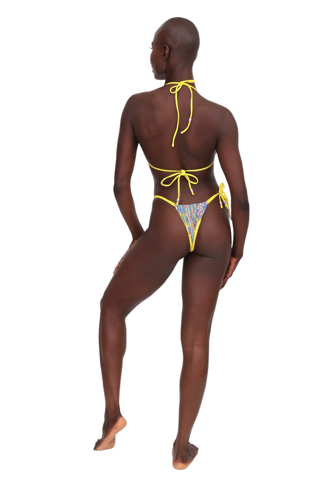 Reversible String Bikini Top - Geometric &amp; Canary Yellow