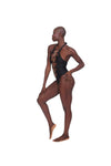 Chain Link One Piece Swimsuit - Black