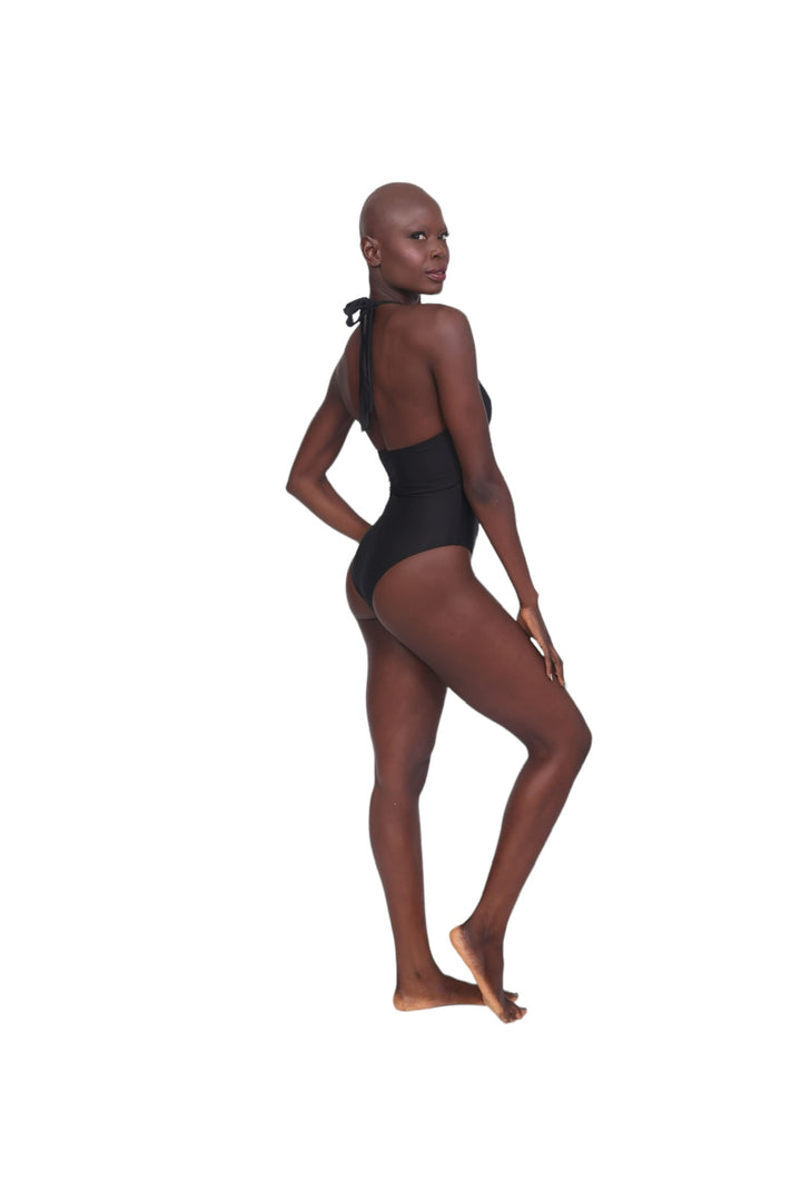 Chain Link One Piece Swimsuit - Black