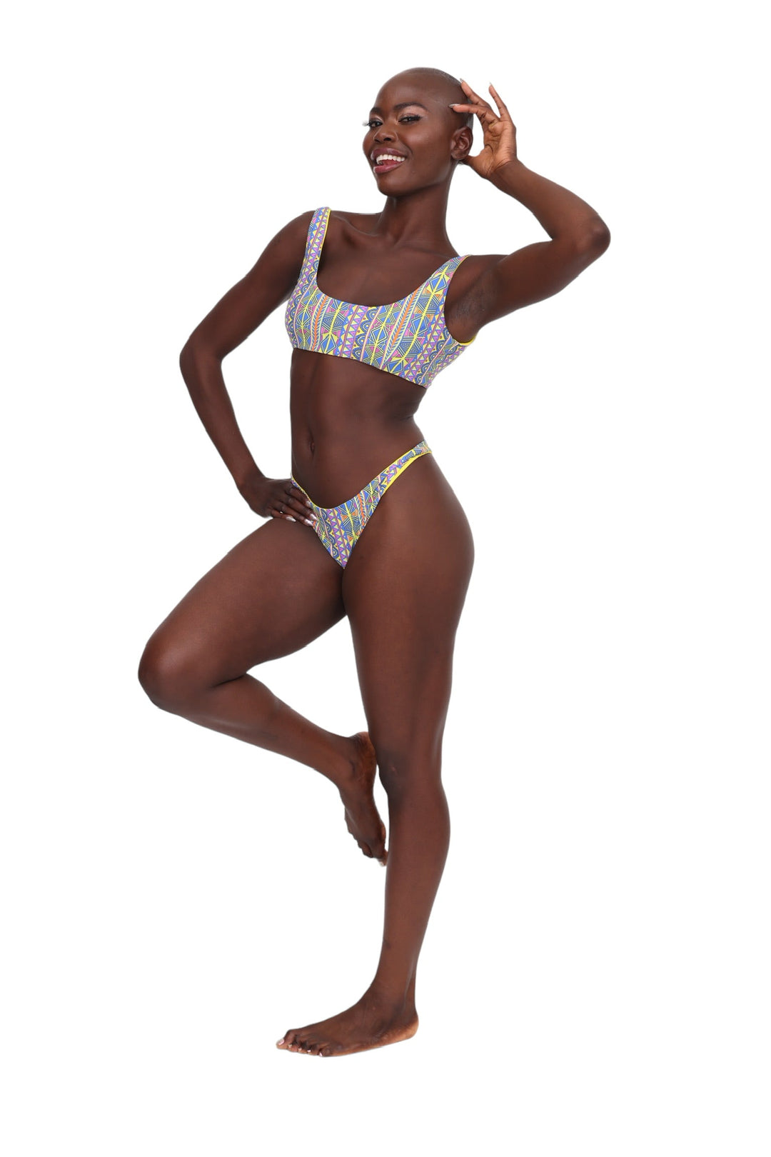 Reversible Bikini Bottoms - Geometric &amp; Canary Yellow