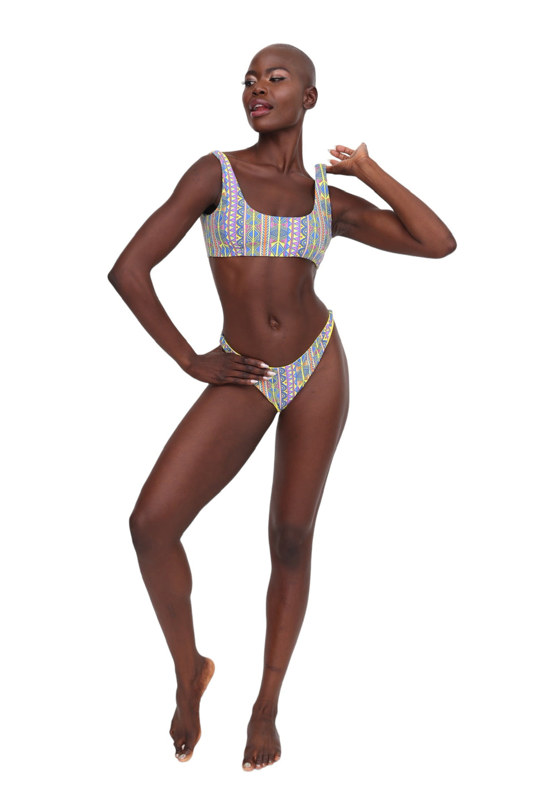 Reversible Bikini Bottoms - Geometric &amp; Canary Yellow
