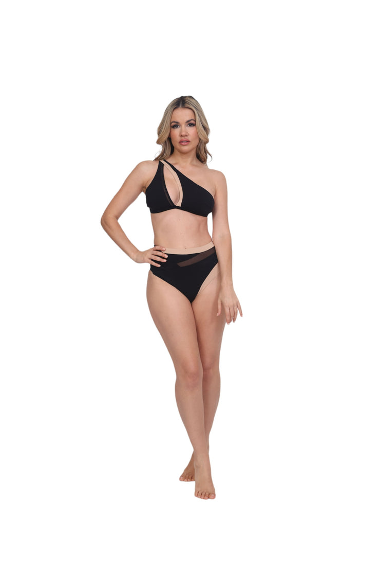 Etta Bikini Top - Black/Nude