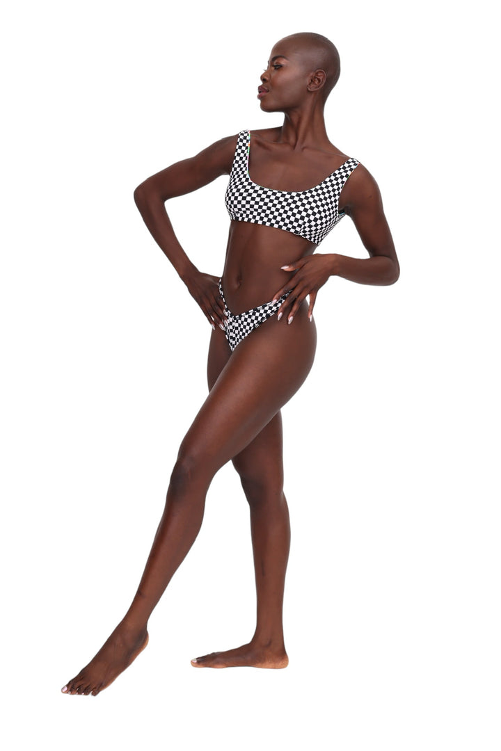 Basic Reversible Bikini Top - Hawaiian &amp; Checkerboard