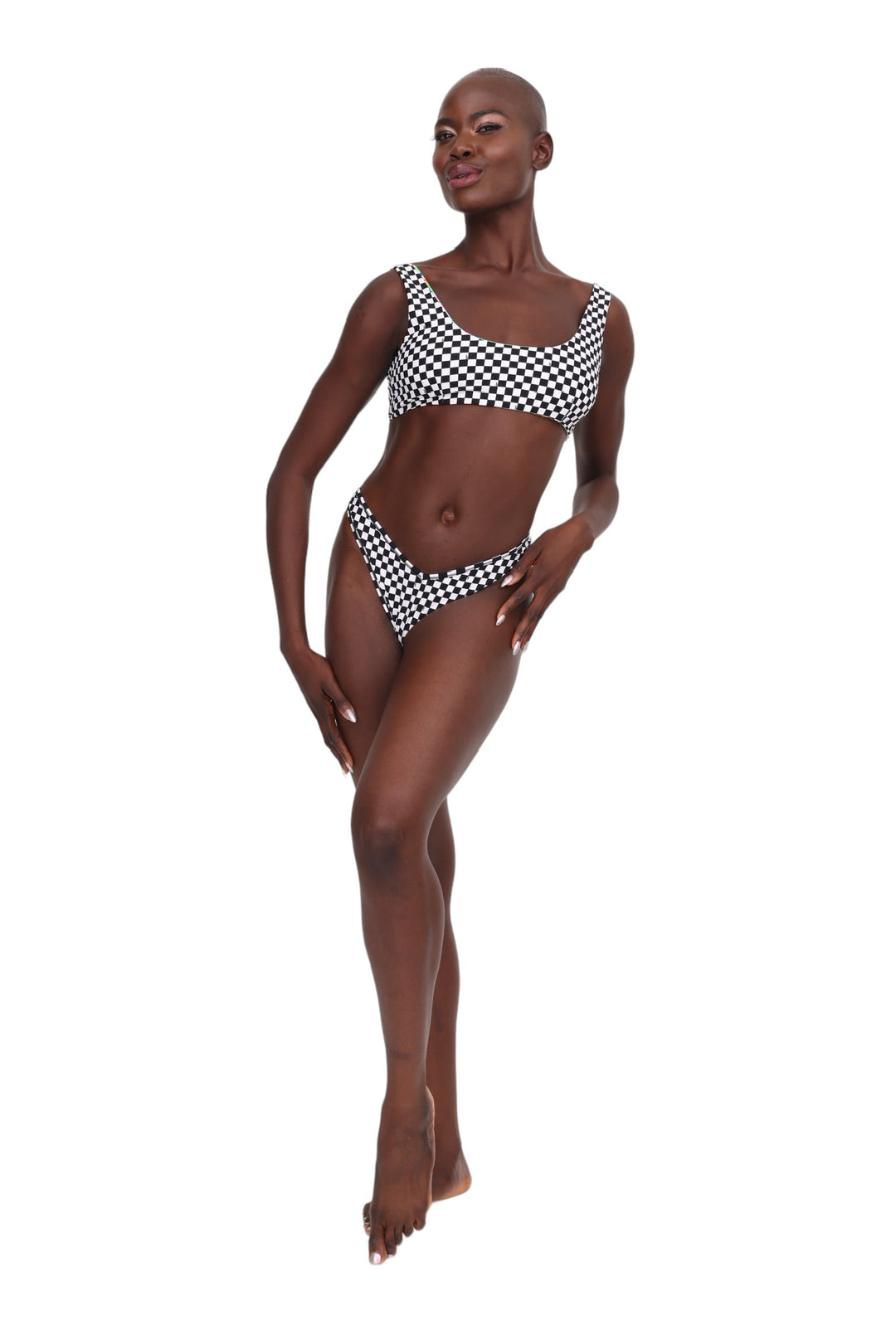 Basic Reversible Bikini Top - Hawaiian &amp; Checkerboard