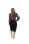 Fringe Sparkle Skirt - Black