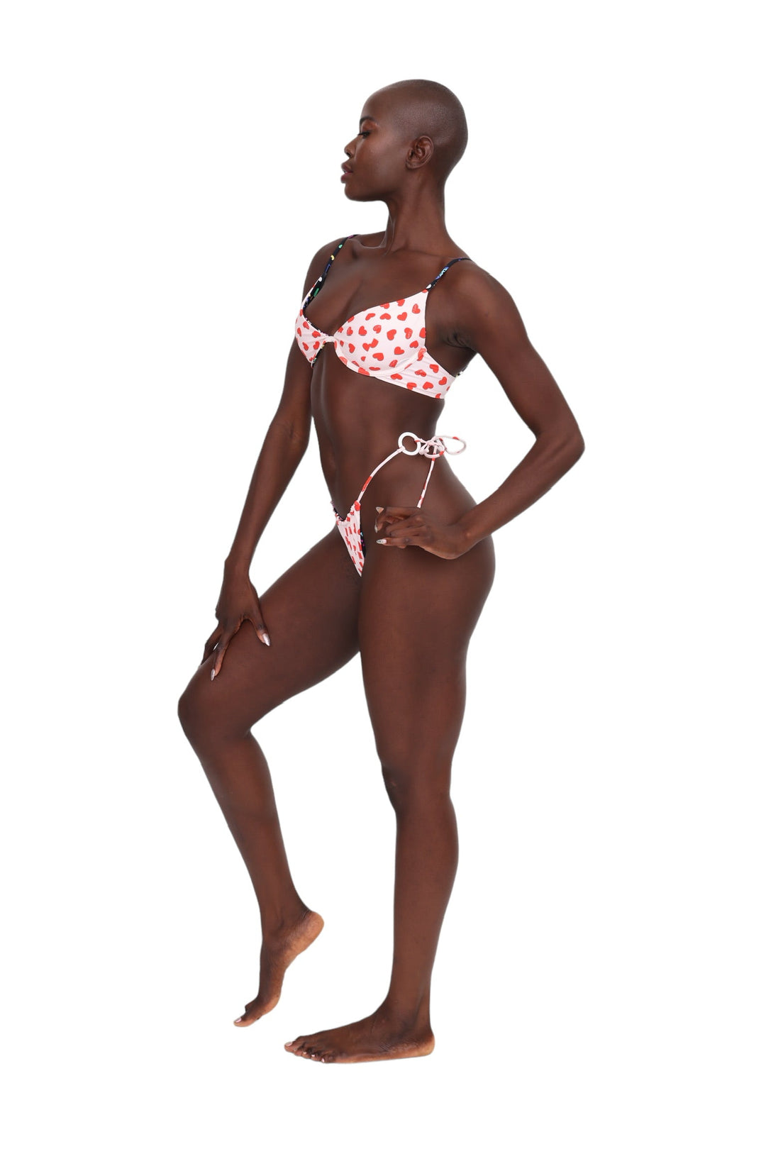 Heidi Reversible Bikini Top - Graffiti &amp; Hearts