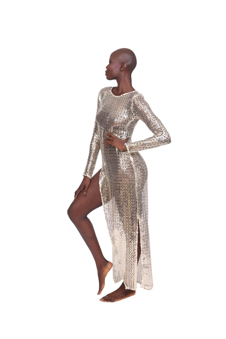 Night Out Sequin Maxi Dress - Gold