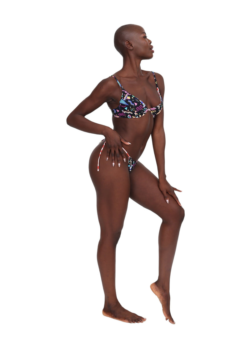 Heidi Reversible Bikini Top - Graffiti &amp; Hearts
