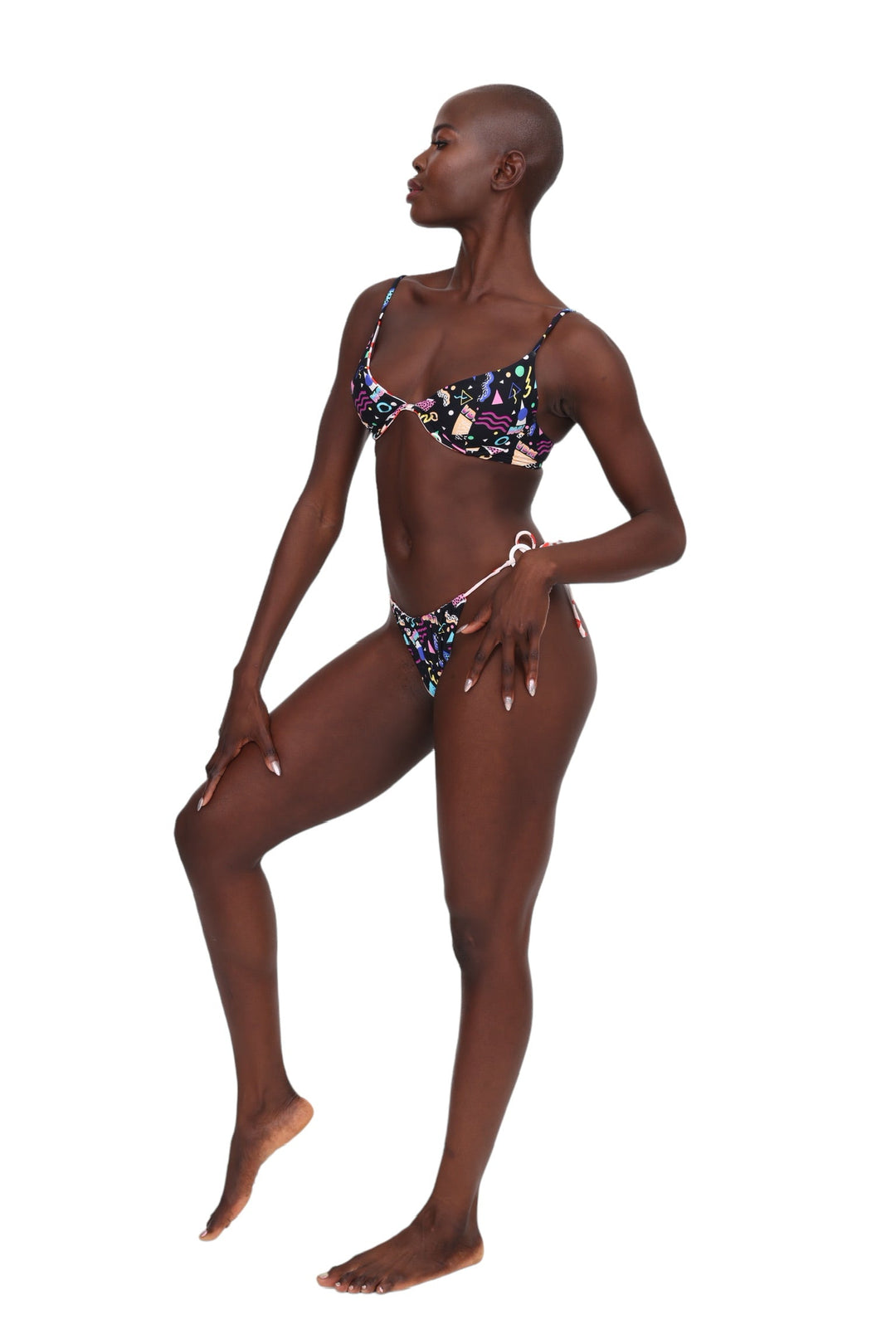 Heidi Reversible Bikini Top - Graffiti &amp; Hearts