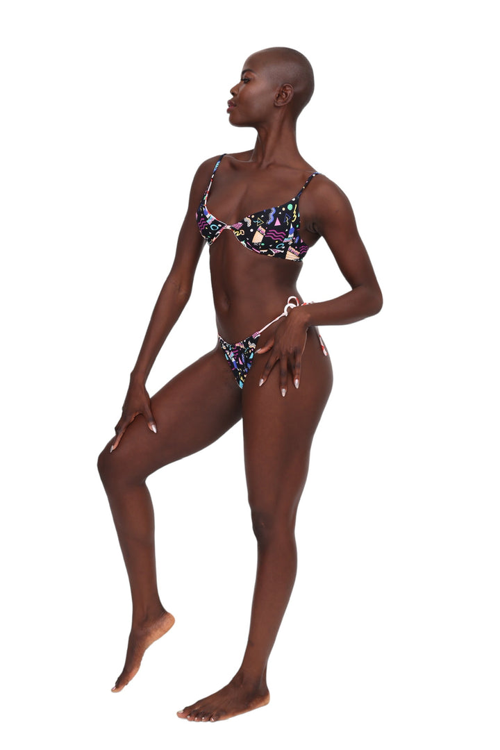 Heidi Reversible Bikini Top - Graffiti &amp; Hearts