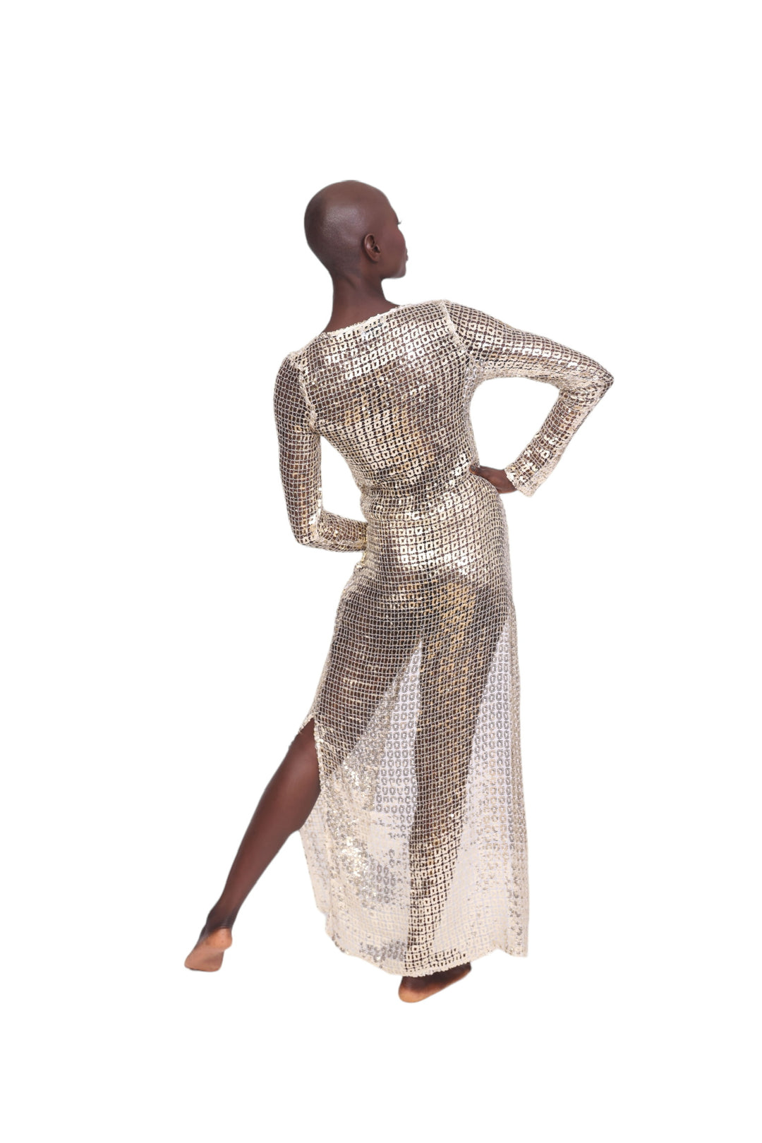 Night Out Sequin Maxi Dress - Gold