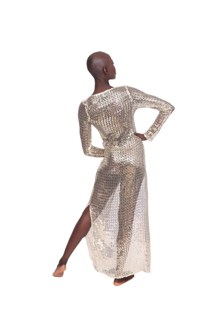 Night Out Sequin Maxi Dress - Gold