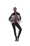 Rhinestone Fringe Cropped Jacket - Black
