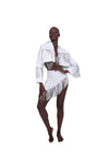 Fringe Cropped Jacket - White