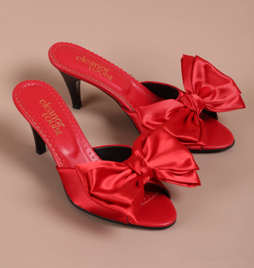 Satin Bow Heels