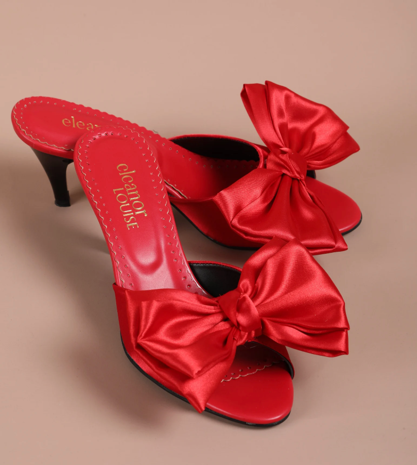 Satin Bow Heels