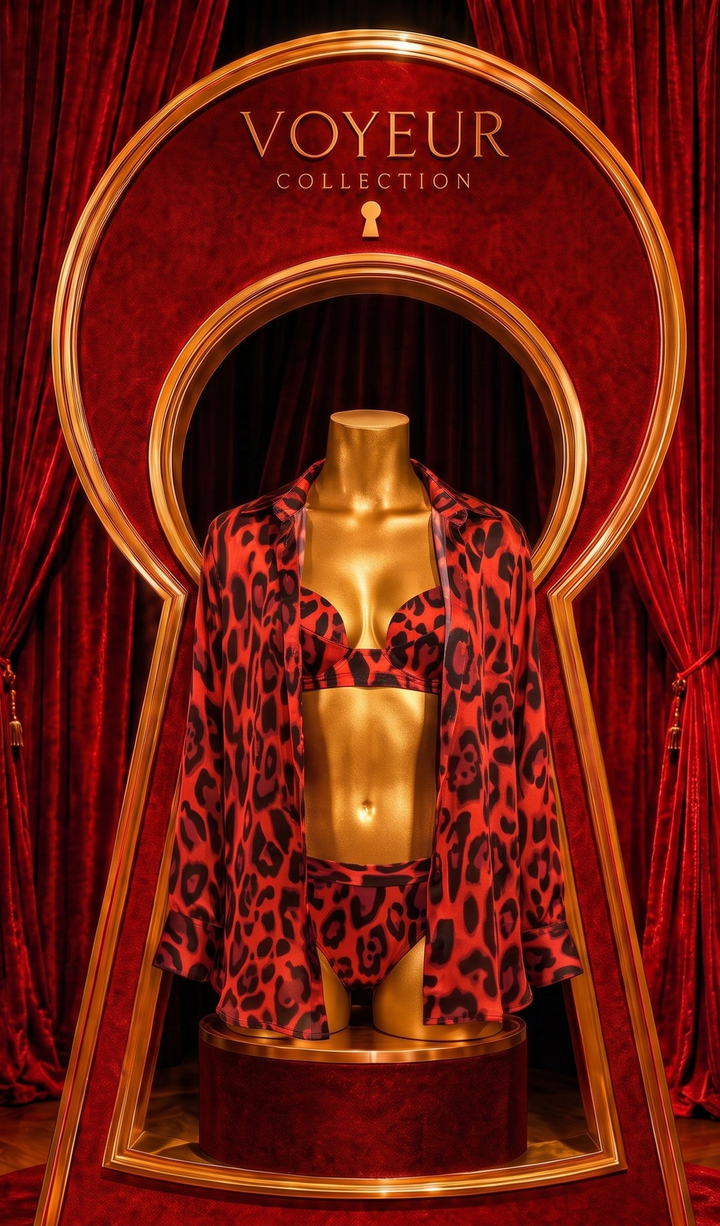 Red Leopard Button Up Top