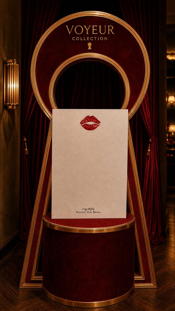 Kiss &amp; Tell – Naughty Girl Motel Lipstick Kiss Notepad | 50-Sheet Romantic Stationery Pad