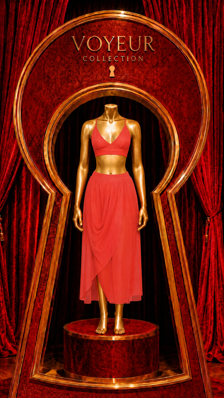 Mesh Skirt Red