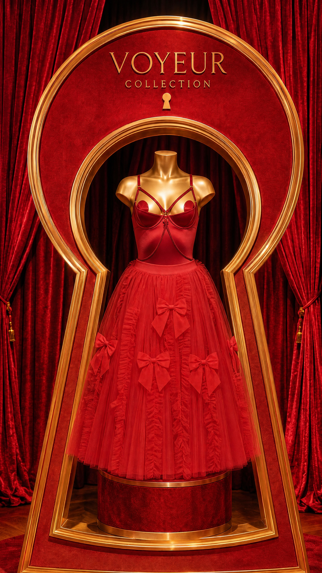 Red Bow Tulle Skirt
