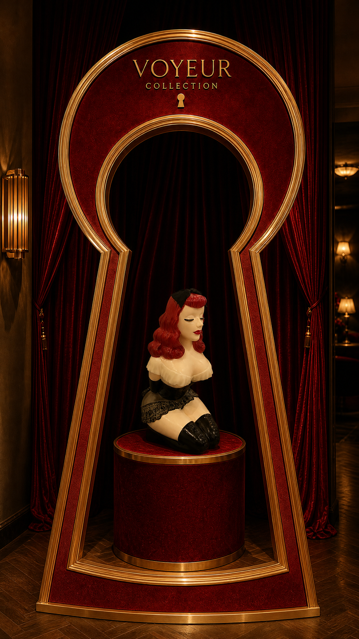 Ruby Noir Pin-Up Girl Figurine – Vintage Burlesque Boudoir Collectible