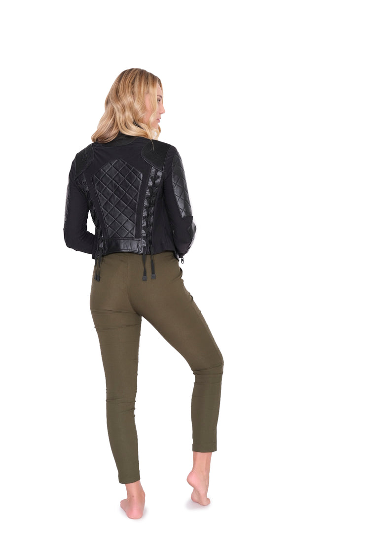 Quilted Faux Leather Moto Jacket