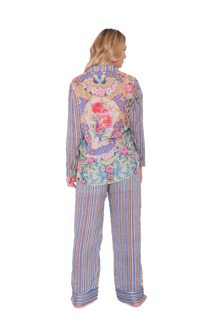 Striped and Floral Pajama Pants