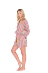 Pink Striped Pajama Shorts