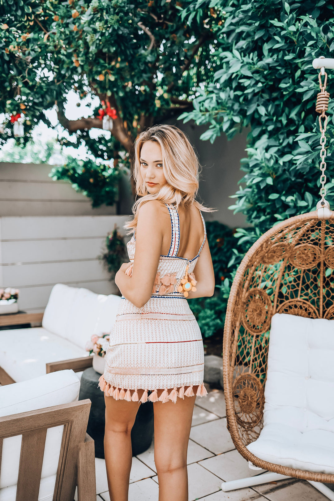 Pink Tassel Mini Skirt