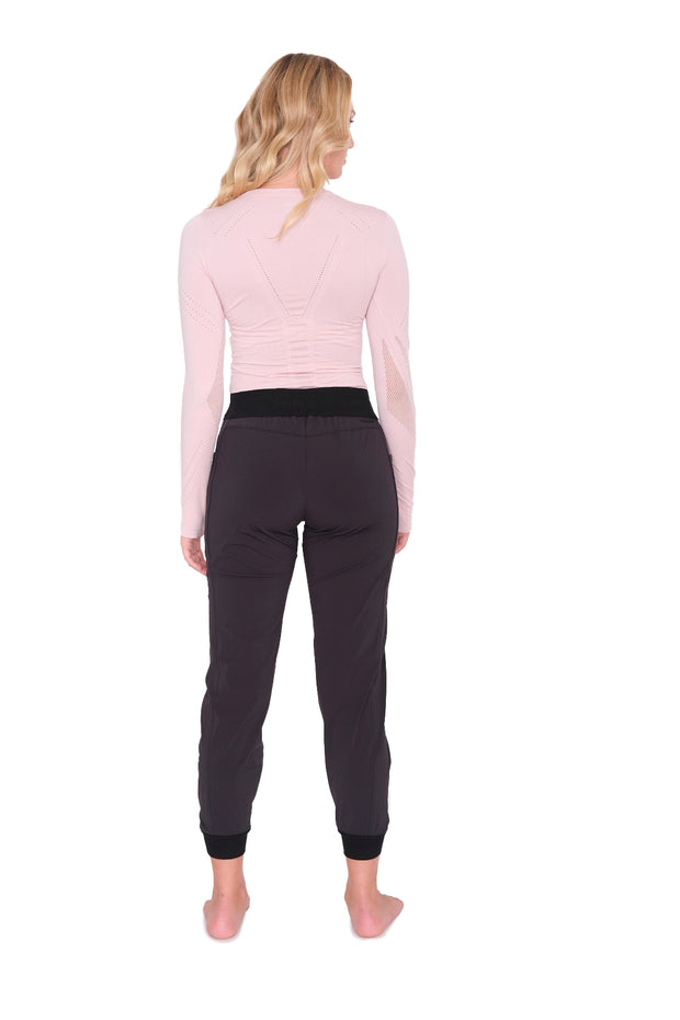 Long Sleeve Top with Mesh Detail Pink