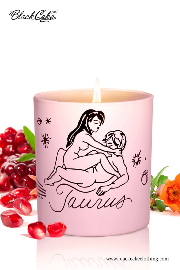 Zodiac Massage Candle Taurus, Pomegranate Fragrance