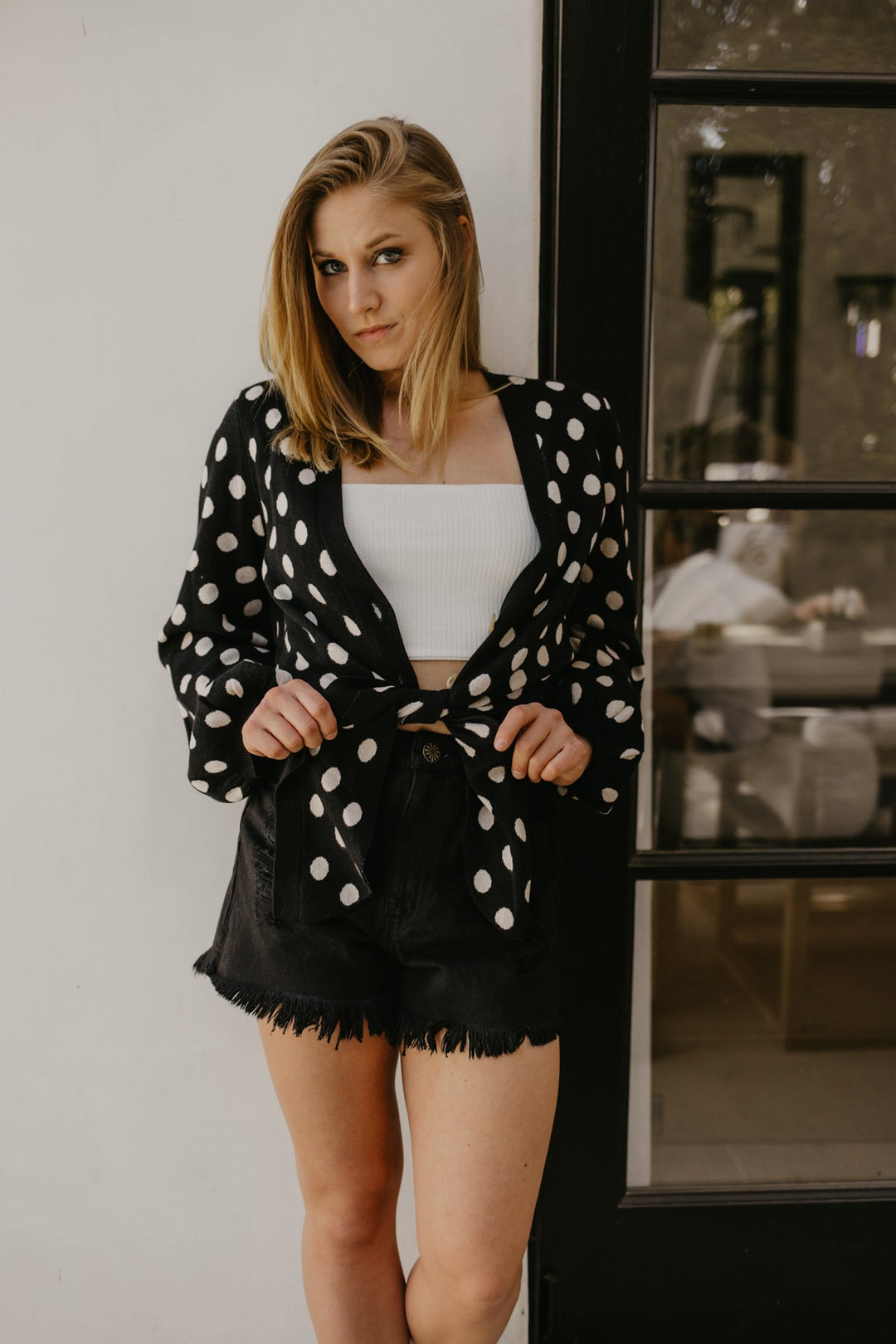 Polka Dot Tie Sweater