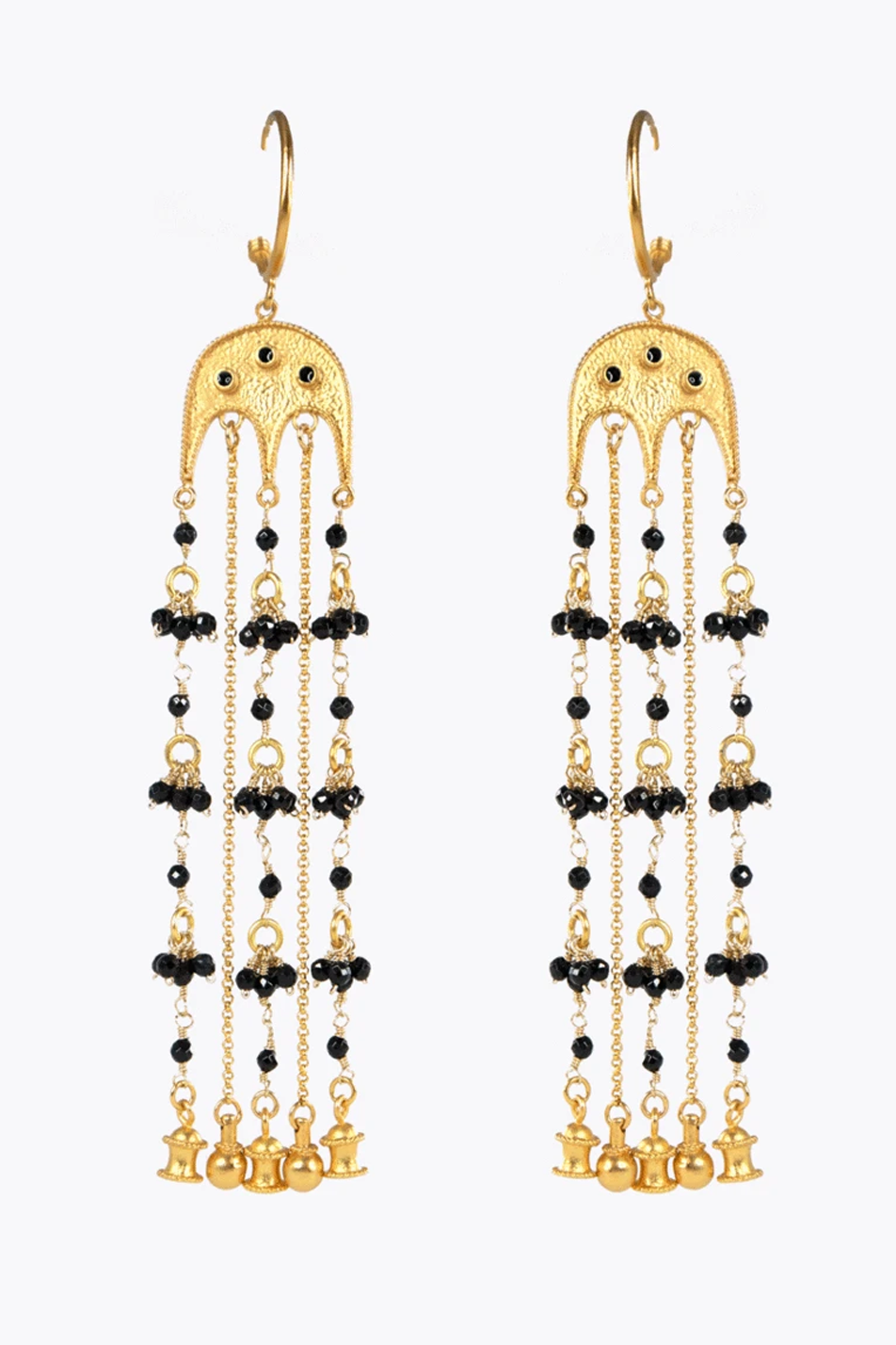 Black Agate Chain Earrings