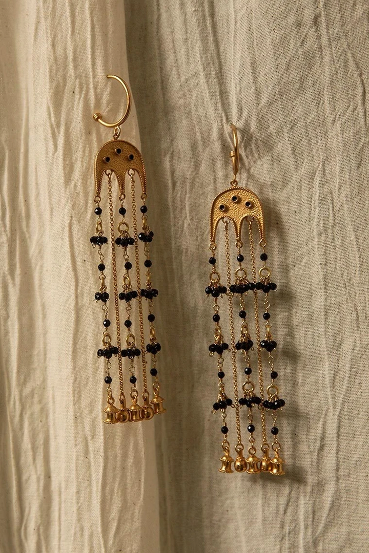 Black Agate Chain Earrings