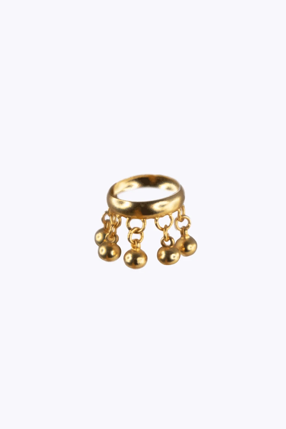 Gold Earcuff with Dangling Beads