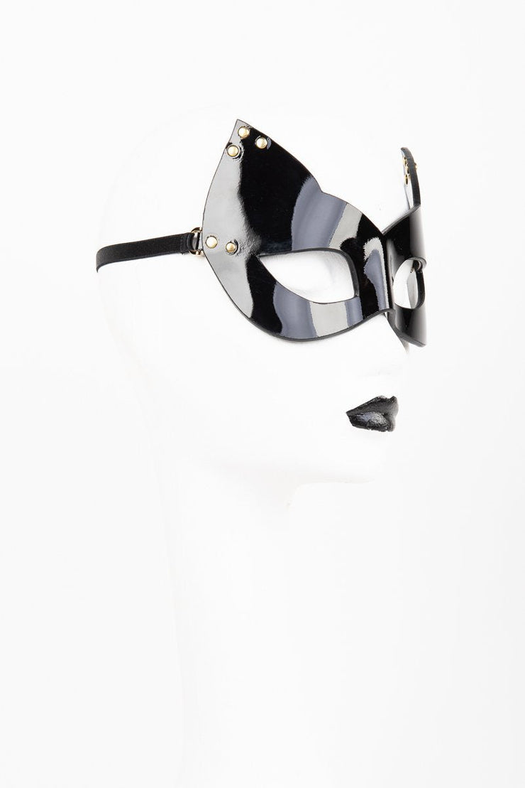 Black and white cat mask on a white background