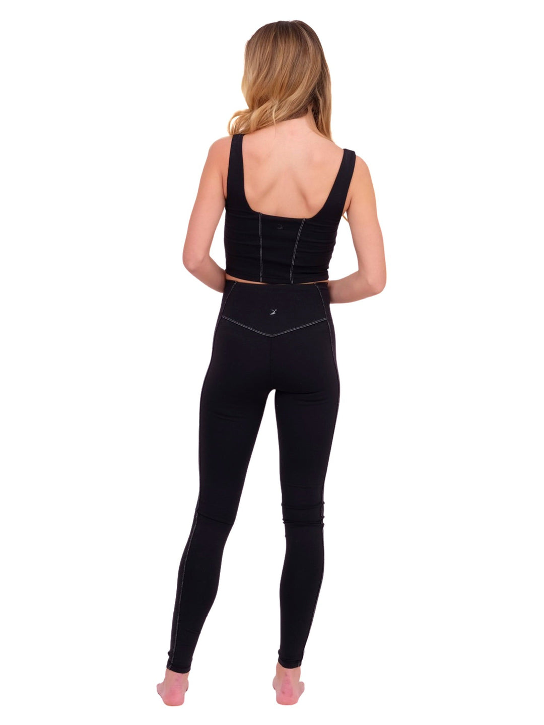 Black &amp; White Contrast Yoga Pants