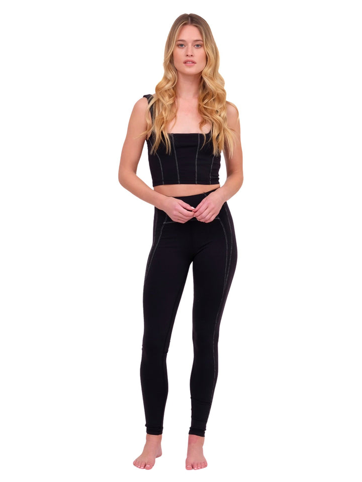 Black &amp; White Contrast Yoga Pants
