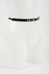 Black Studded Skinny Belt