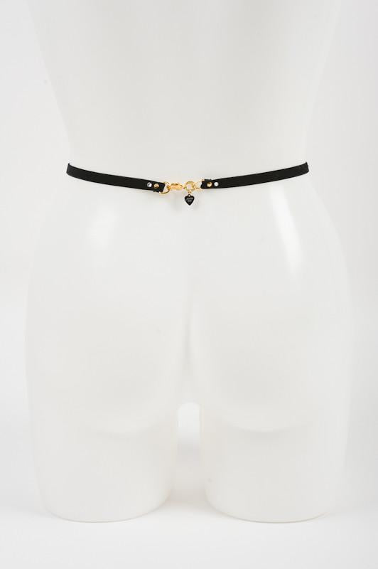Black Studded Skinny Belt