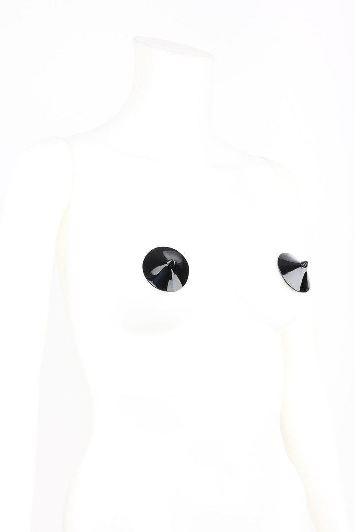 Spike Black Leather Pasties