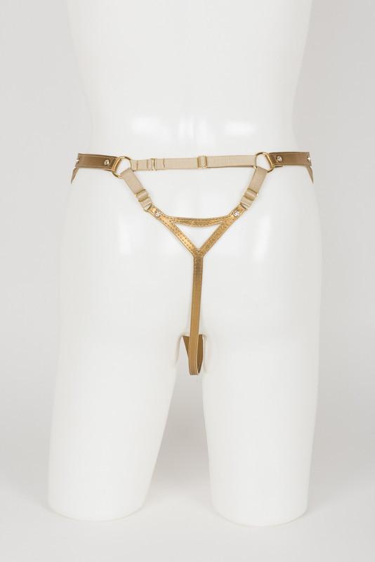 Gold Thong with Swarovski Crystals