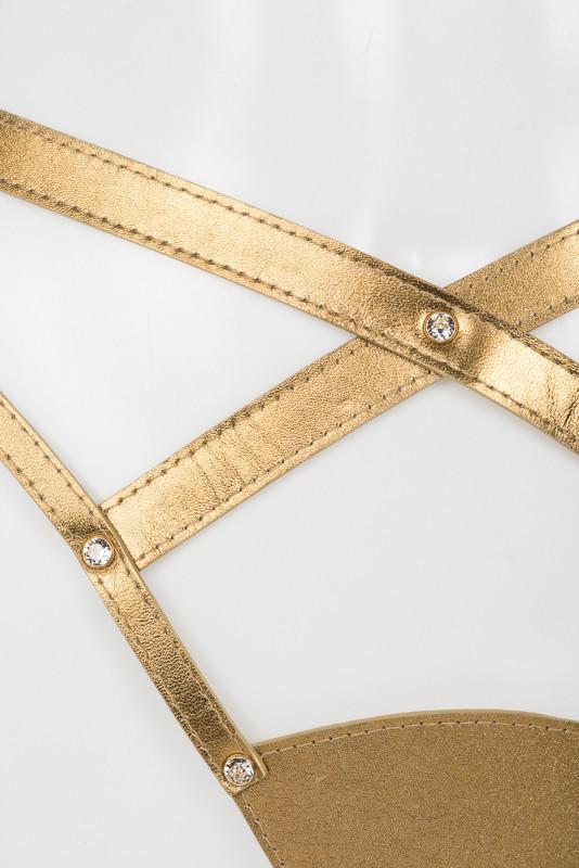 Gold Thong with Swarovski Crystals